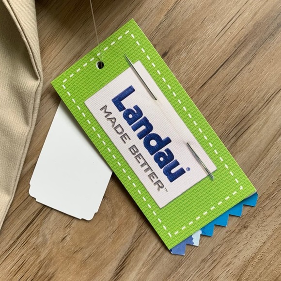 LANDAU Men's Scrub Top Beige Tan NWT - Size XL - Three Pocket V-Neck - Picture 7 of 11